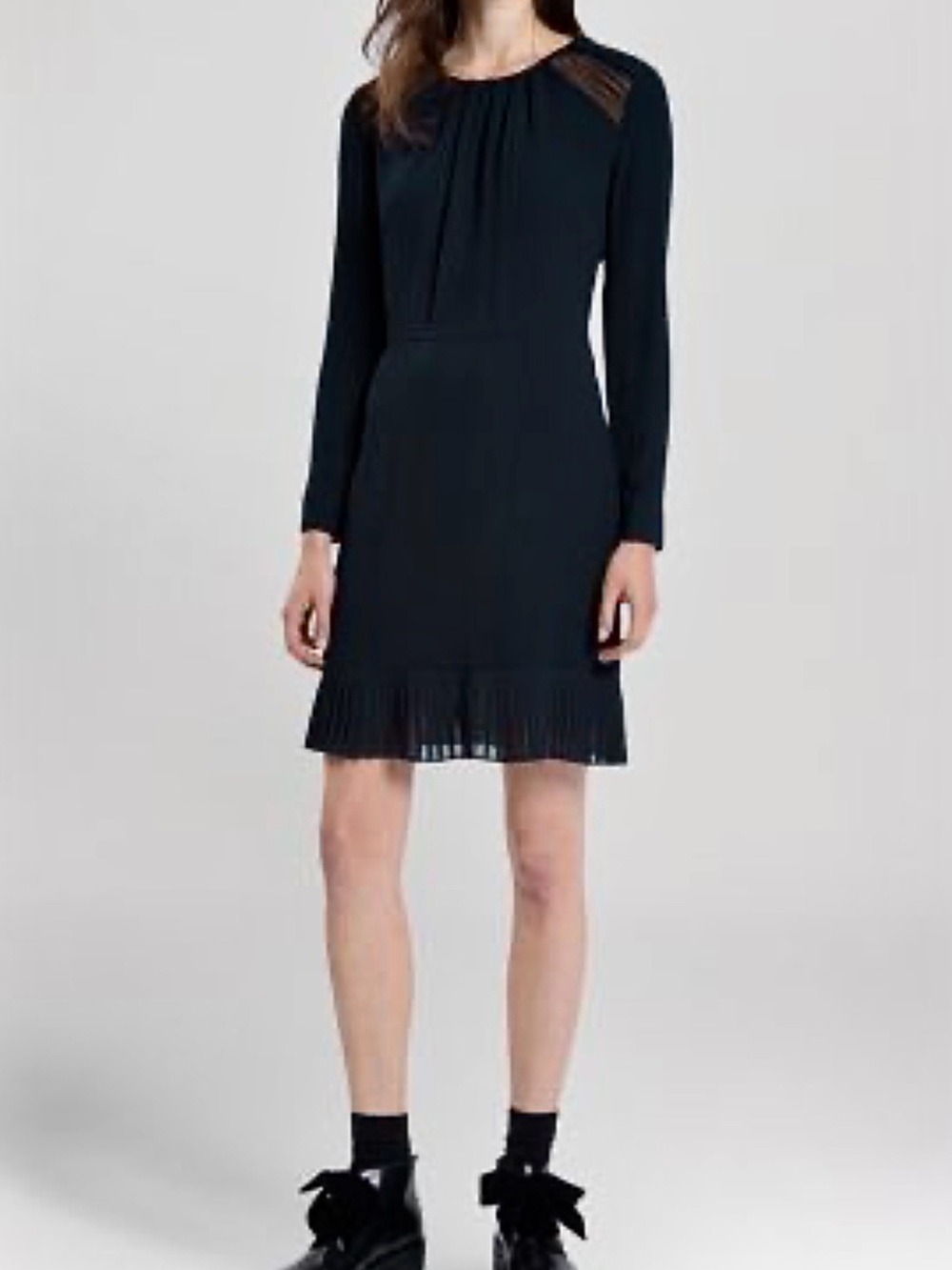 Sandro Paris Black Rebella Long Sleeve Mini Dress Size 1 =Small